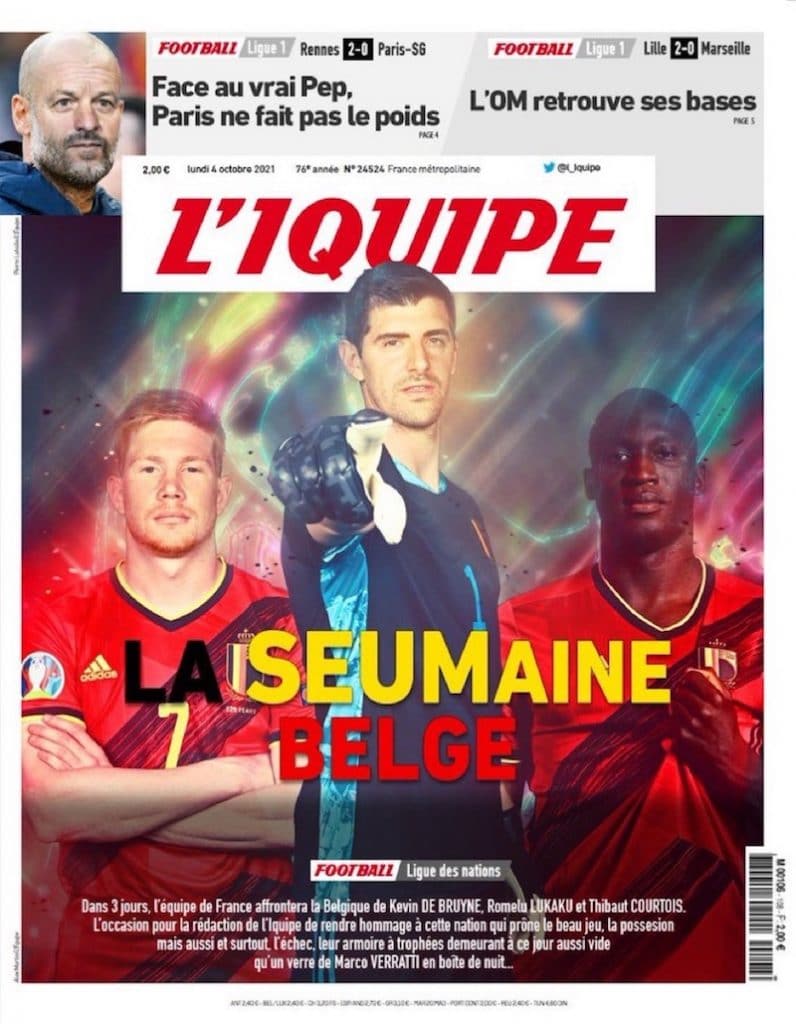 L’IQUIPE lance le match contre les Belges