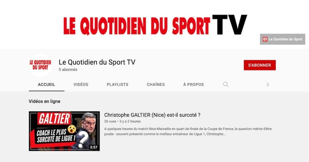 YouTube : rejoignez-nous sur Le Quotidien du Sport TV !