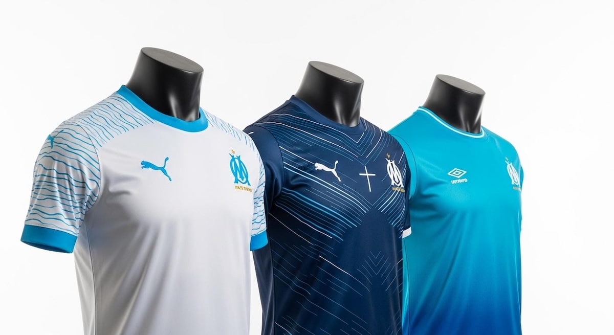 OM 2025-2026 : découvrez les trois nouveaux maillots de l’Olympique de Marseille, entre tradition et modernité