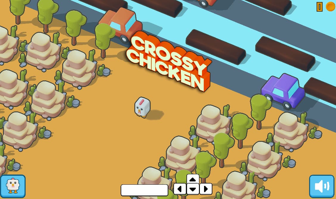 crossy chicken jeu du poulet qui traverse la route